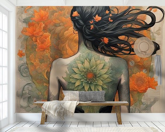 Voorbeeld van het werk in een kamer