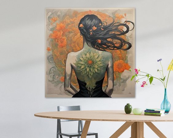 Voorbeeld van het werk in een kamer