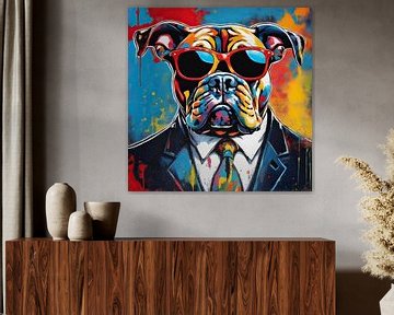 PopArt Bulldog 01.43 van Blikvanger Schilderijen