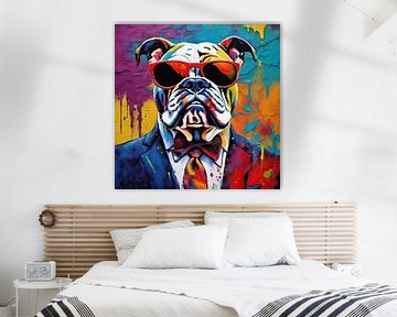 Pop-art Bouledogue 13.13 sur Blikvanger Schilderijen