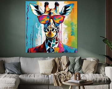 Peinture de la girafe 01.62 sur Blikvanger Schilderijen