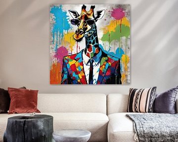 PopArt Giraffe 06.58 van Blikvanger Schilderijen