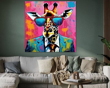 PopArt Giraffe 09.58 van Blikvanger Schilderijen