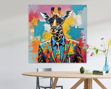 Pop Art Giraffe 11.74 van Blikvanger Schilderijen