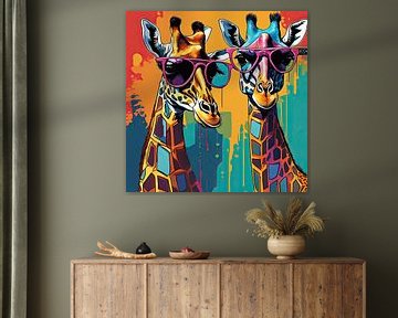 Painting Giraffes 02.30 by Blikvanger Schilderijen