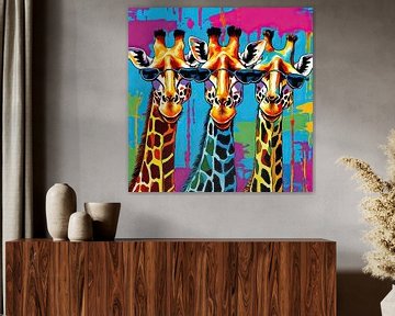 Painting Giraffes 03.78 by Blikvanger Schilderijen