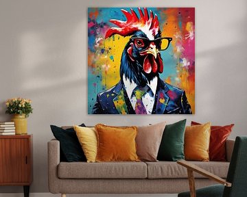 PopArt Haan 01.6 van Blikvanger Schilderijen