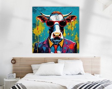 Pop Art Cow 01.14 sur Blikvanger Schilderijen