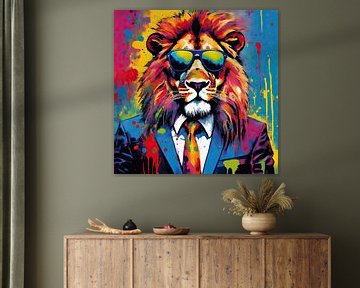 Pop Art Lion 03.29 sur Blikvanger Schilderijen