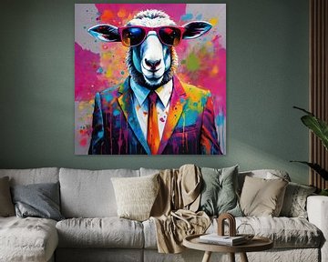 Pop Art Sheep 03.90 by Blikvanger Schilderijen