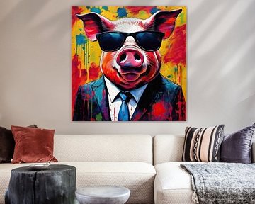 Pop Art Schwein 03.54 von Blikvanger Schilderijen