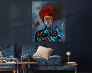 Voorbeeld van het werk in een kamer
