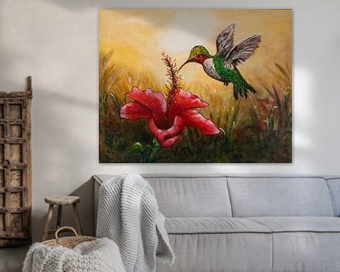Voorbeeld van het werk in een kamer