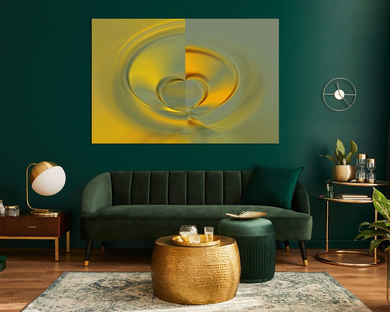 Voorbeeld van het werk in een kamer