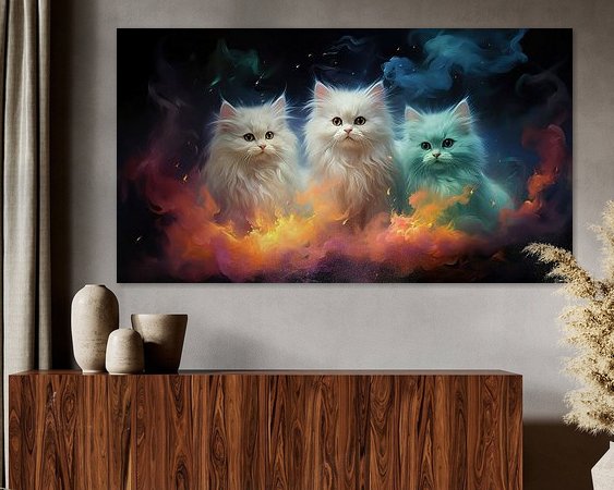 Voorbeeld van het werk in een kamer