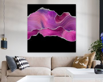 Magenta & Silver Agate Texture 04 by Aloke Design