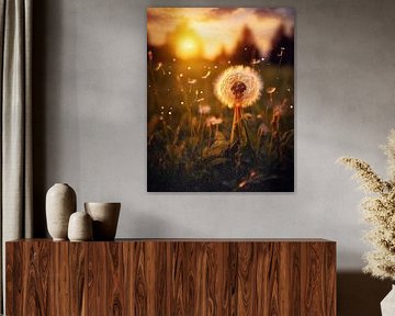 Wilde bloemen in de zonsondergang