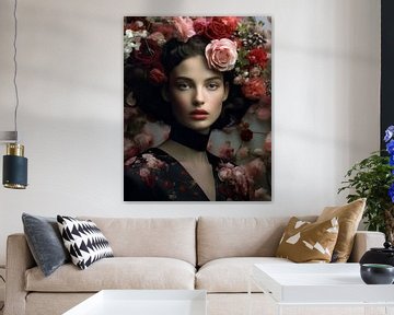 Modern portrait "Roses are red" by Carla Van Iersel