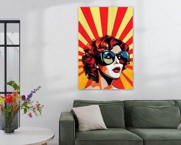Klassische Farbe Pop Art: Frau entspannt in Villa von Surreal Media