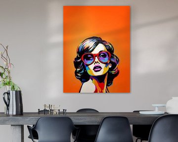 Klassische Pop-Art: Frau Orange von Surreal Media