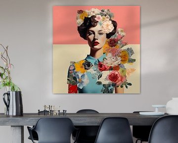 Kleurrijke, moderne collage met een vintage tintje van Studio Allee
