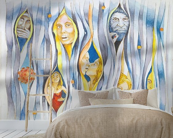 Voorbeeld van het werk in een kamer