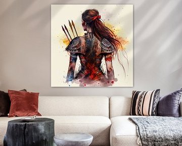 Powerful Warrior Back Woman #3 by Chromatic Fusion Studio