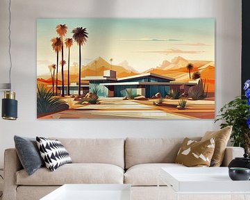 Modernistisch huis woestijn Arizona van Vlindertuin Art