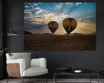 Luchtballonvaart over de Namib-woestijn Namibië, Afrika van Patrick Groß