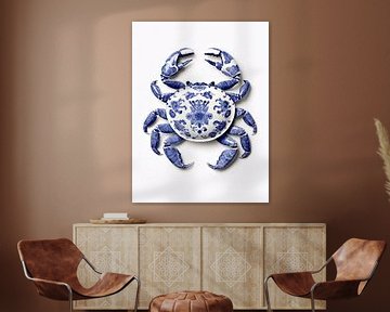 Krab in delfts blauw, Crab, Modern van Dunto Venaar