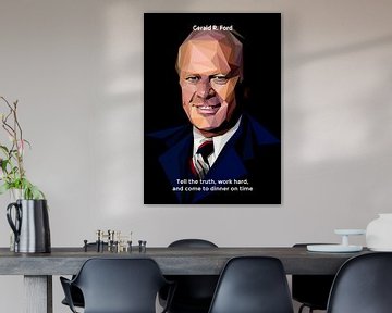 Gerald R. Ford Low Poly Abstrakte Illustration Zitate von Yoga Art 15