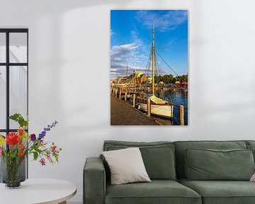 Sailing ships in the museum harbour during the Hanse Sail in Rostock by Rico Ködder