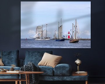 Sailing ships on the Baltic Sea during the Hanse Sail in Rostock by Rico Ködder