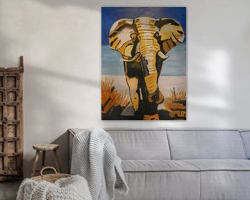 A colourful elephant
