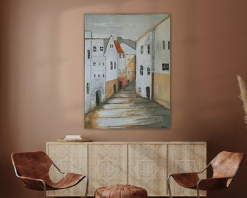 Italian street in town of Garda.