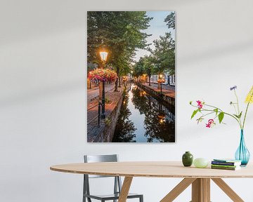 Canal d'Amersfoort avec lampadaires (0004) sur Reezyard