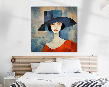 Lady with Hat 55.43 by Blikvanger Schilderijen