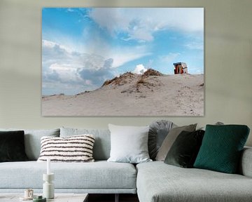 Chaise de plage dans les dunes de Borkum (Allemagne)