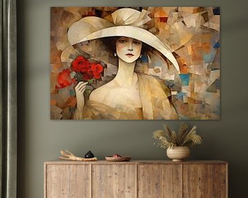 Lady with Hat 95.29 by Blikvanger Schilderijen