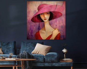 Woman with Hat 122.69 by Blikvanger Schilderijen