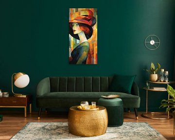Lady in Green | Groen van Blikvanger Schilderijen