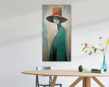 Portrait with Hat 195.10 by Blikvanger Schilderijen