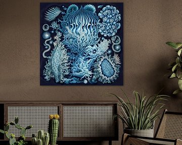 Blauw abstracte natuur zee van Vlindertuin Art