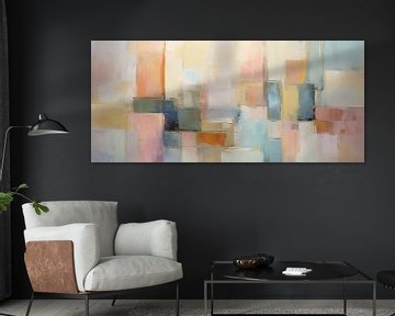 Pastel Abstract Panorma van Blikvanger Schilderijen