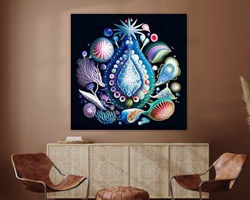 Abstract art mysterious deep-sea world by Vlindertuin Art