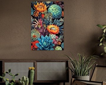 Fleurs motif botanique 12 #succulents sur JBJart Justyna Jaszke