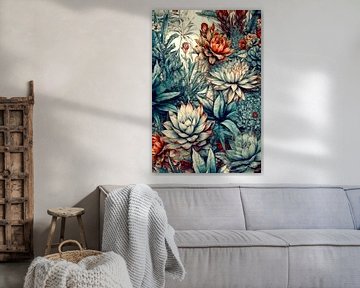 Motif botanique de fleurs 15 #succulents sur JBJart Justyna Jaszke