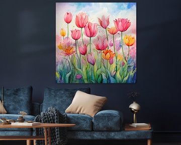 Tulipes sur Blikvanger Schilderijen