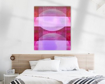 Geometrische Vormen Meditatie Magenta Roze van FRESH Fine Art