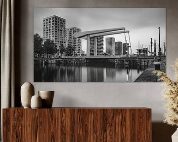 London Bridge on the Eilandje in Antwerp | Panorama | Black and White by Daan Duvillier | Dsquared Photography